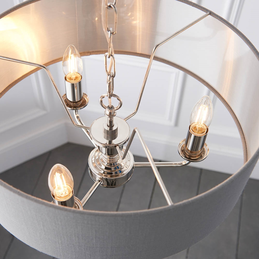 Endon 94377 - Suspension chaîne HIGHCLERE 3xE14/40W/230V gris/chrome brillant