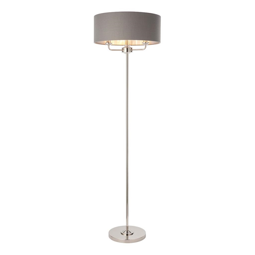 Endon 94378 - Lampadaire HIGHCLERE 1xE14/40W/230V gris/chrome brillant