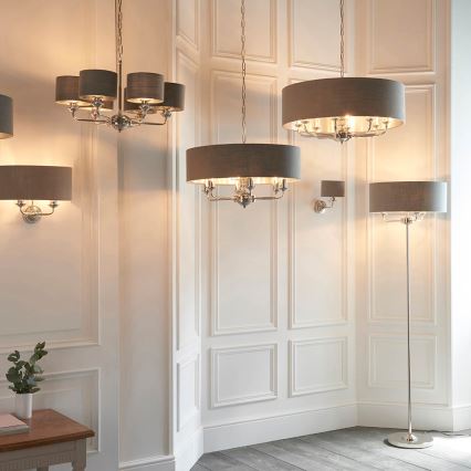 Endon 94378 - Lampadaire HIGHCLERE 1xE14/40W/230V gris/chrome brillant