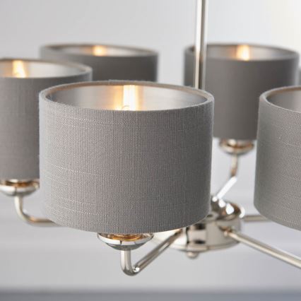 Endon 94381 - Suspension chaîne HIGHCLERE 6xE14/28W/230V gris/chrome brillant