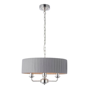 Endon 94394 - Suspension chaîne HIGHCLERE 3xE14/40W/230V gris foncé/chrome brillant d. 45 cm