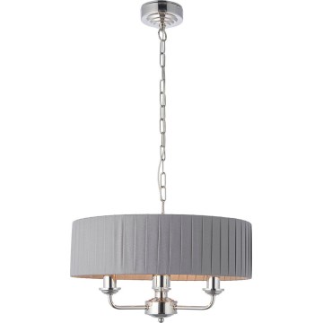 Endon 94394 - Suspension chaîne HIGHCLERE 3xE14/40W/230V gris foncé/chrome brillant
