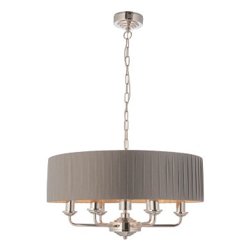 Endon 94397 - Suspension chaîne HIGHCLERE 6xE14/40W/230V gris/chrome brillant d. 35 cm