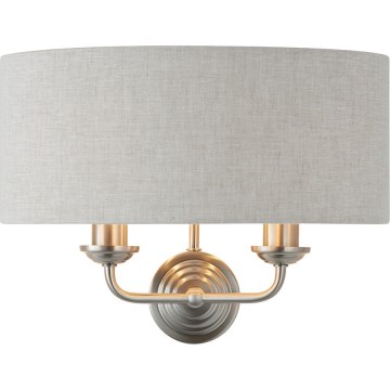Endon 94403 - Applique murale HIGHCLERE 2xE14/40W/230V gris/chrome mat
