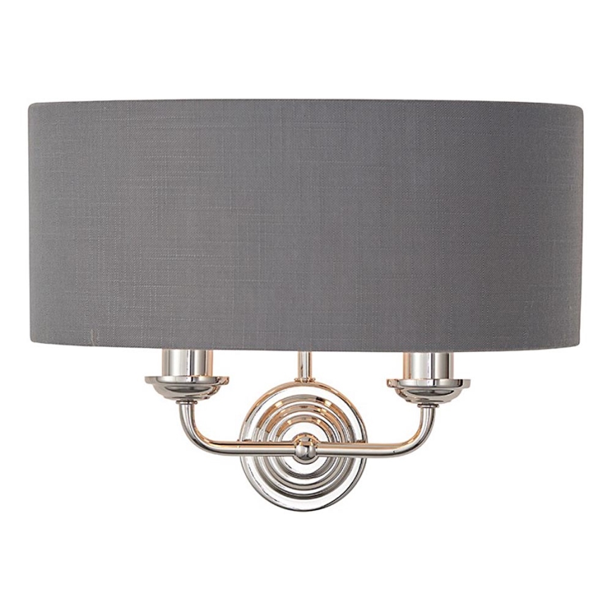 Endon 94406 - Applique murale HIGHCLERE 2xE14/40W/230V gris foncé/chrome brillant