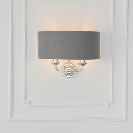 Endon 94406 - Applique murale HIGHCLERE 2xE14/40W/230V gris foncé/chrome brillant