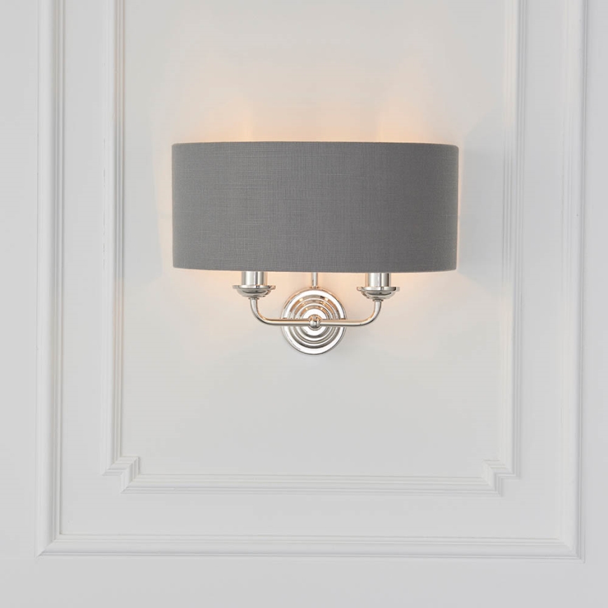 Endon 94406 - Applique murale HIGHCLERE 2xE14/40W/230V gris foncé/chrome brillant