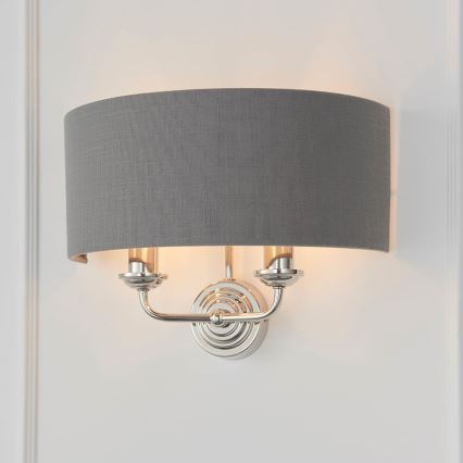 Endon 94406 - Applique murale HIGHCLERE 2xE14/40W/230V gris foncé/chrome brillant