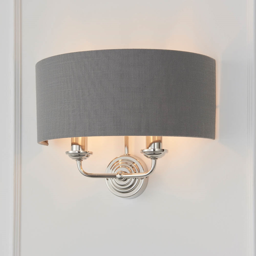 Endon 94406 - Applique murale HIGHCLERE 2xE14/40W/230V gris foncé/chrome brillant