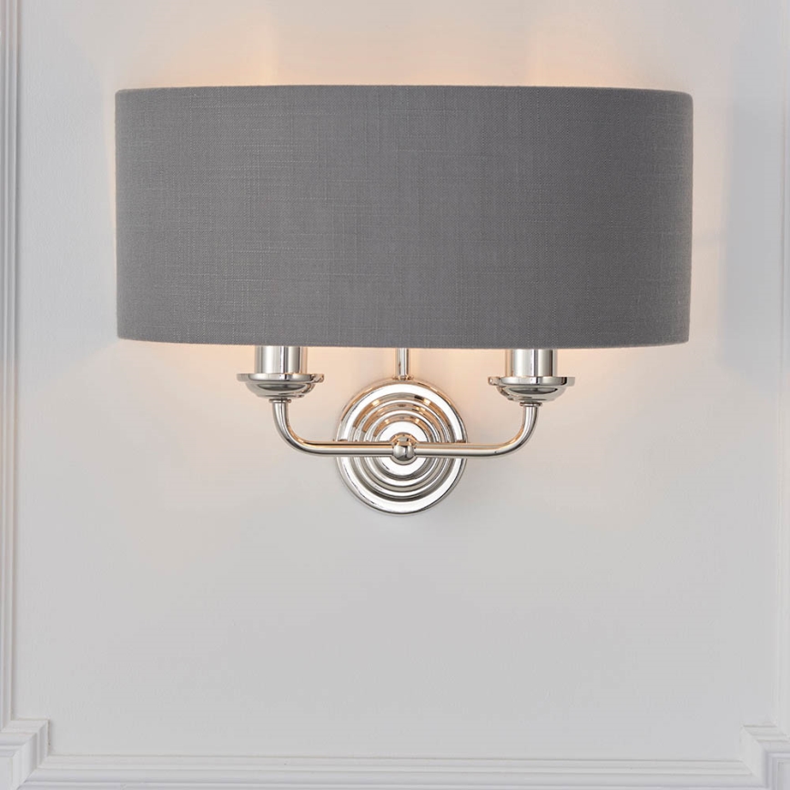 Endon 94406 - Applique murale HIGHCLERE 2xE14/40W/230V gris foncé/chrome brillant