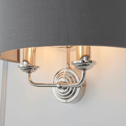 Endon 94406 - Applique murale HIGHCLERE 2xE14/40W/230V gris foncé/chrome brillant