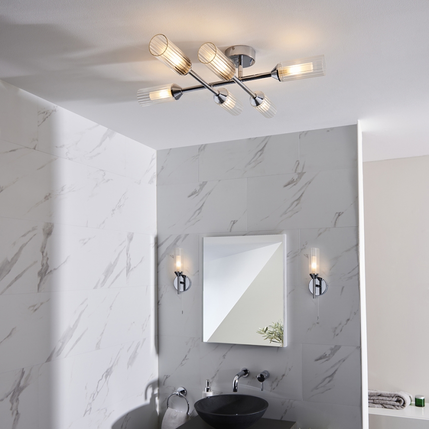 Endon 95045 - Plafonnier de salle de bain NATORI 6xG9/3W/230V IP44 chrome brillant
