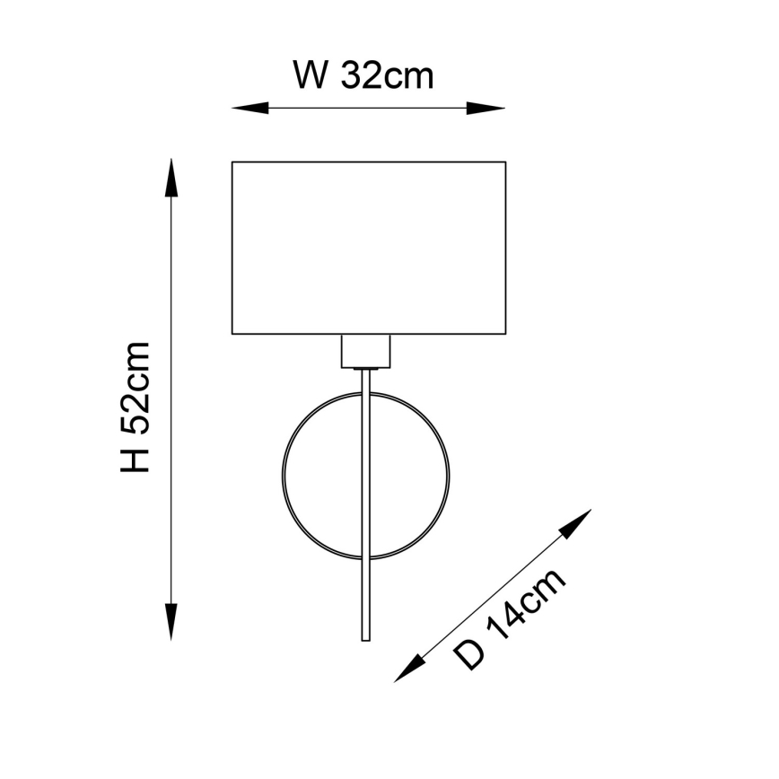 Endon 95210 - Applique murale 1xE27/10W/230V gris/laiton