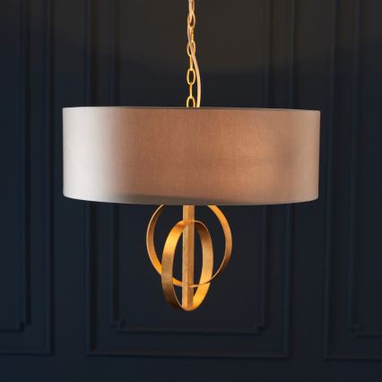 Endon 95212 - Suspension à chaîne 3xE27/10W/230V Ø 60 cm gris/laiton