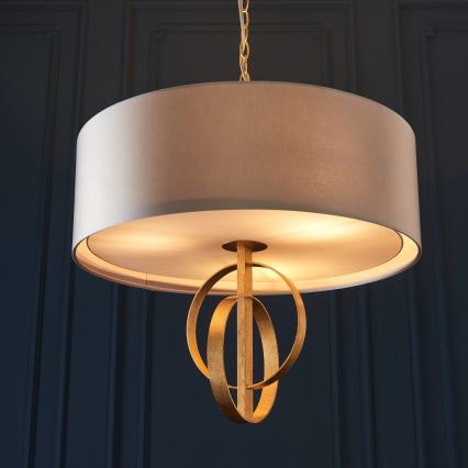 Endon 95212 - Suspension à chaîne 3xE27/10W/230V Ø 60 cm gris/laiton