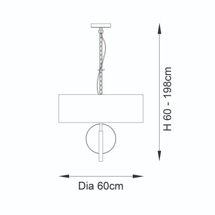 Endon 95212 - Suspension à chaîne 3xE27/10W/230V Ø 60 cm gris/laiton