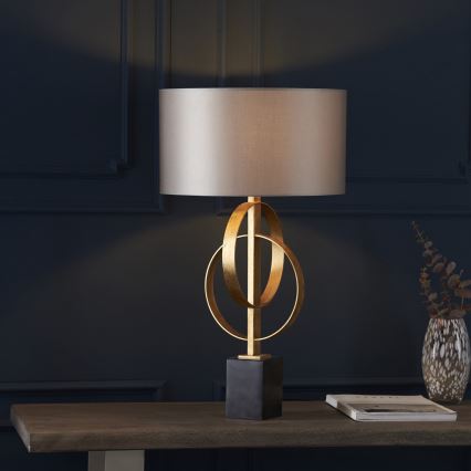 Endon 95213 - Lampe de table 1xE27/10W/230V gris/laiton/noir