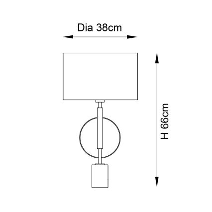 Endon 95213 - Lampe de table 1xE27/10W/230V gris/laiton/noir