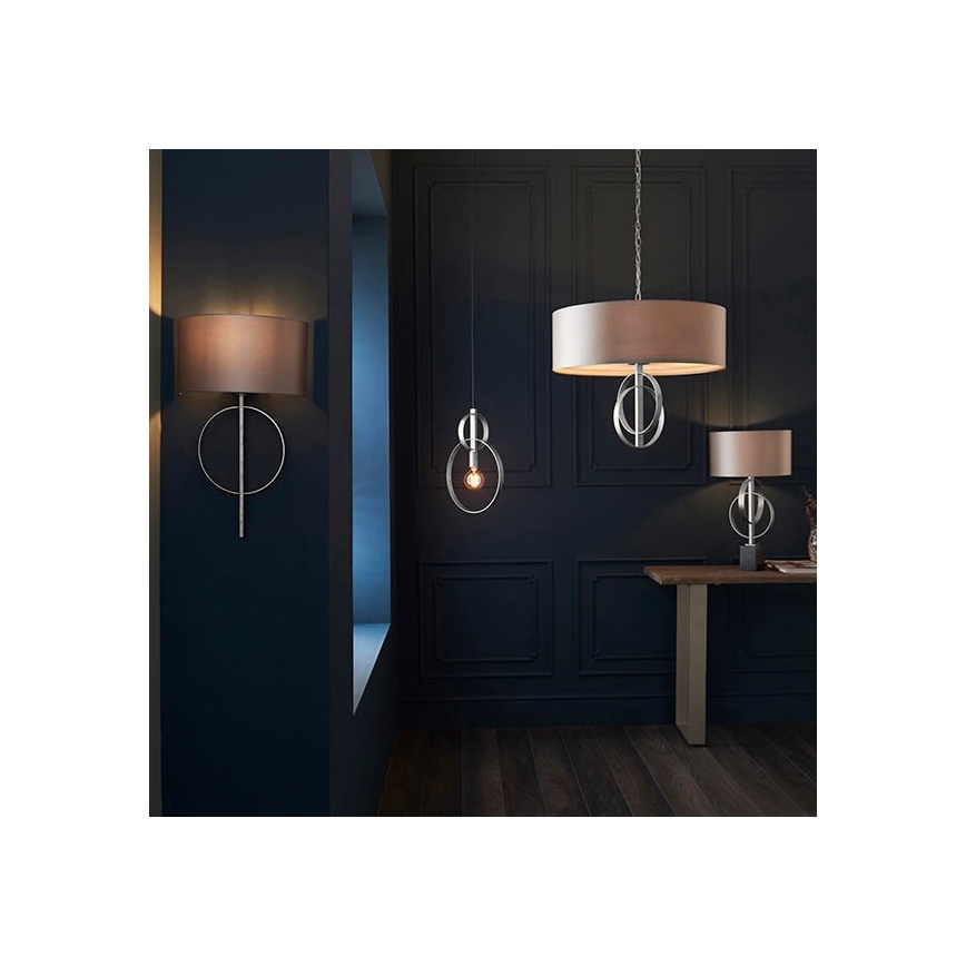 Endon 95215 - Lustre suspendu à chaîne, 5 x E27, 10 W, 230 V, Ø 70 cm, gris