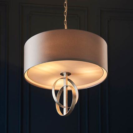 Endon 95216 - Suspension sur chaîne 3xE27/10W/230V Ø 60 cm gris
