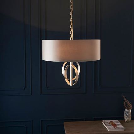 Endon 95216 - Suspension sur chaîne 3xE27/10W/230V Ø 60 cm gris