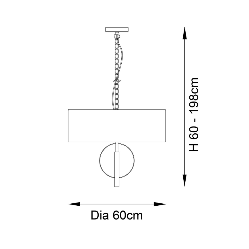 Endon 95216 - Suspension sur chaîne 3xE27/10W/230V Ø 60 cm gris