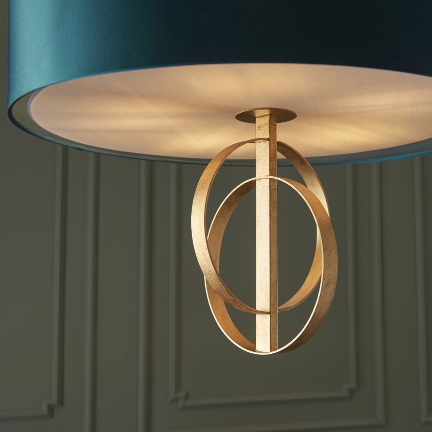Endon 95219 - Lustre sur chaîne 5xE27/10W/230V Ø 70 cm bleu/laiton
