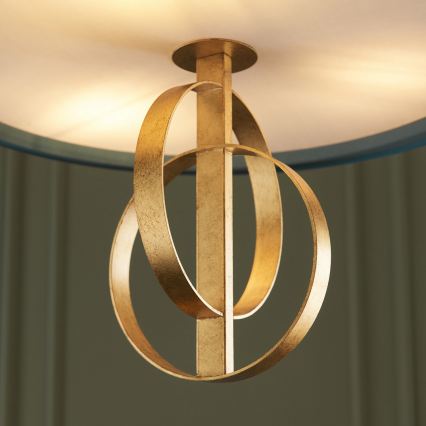 Endon 95220 - Lustre sur chaîne 3xE27/10W/230V Ø 60 cm bleu/laiton