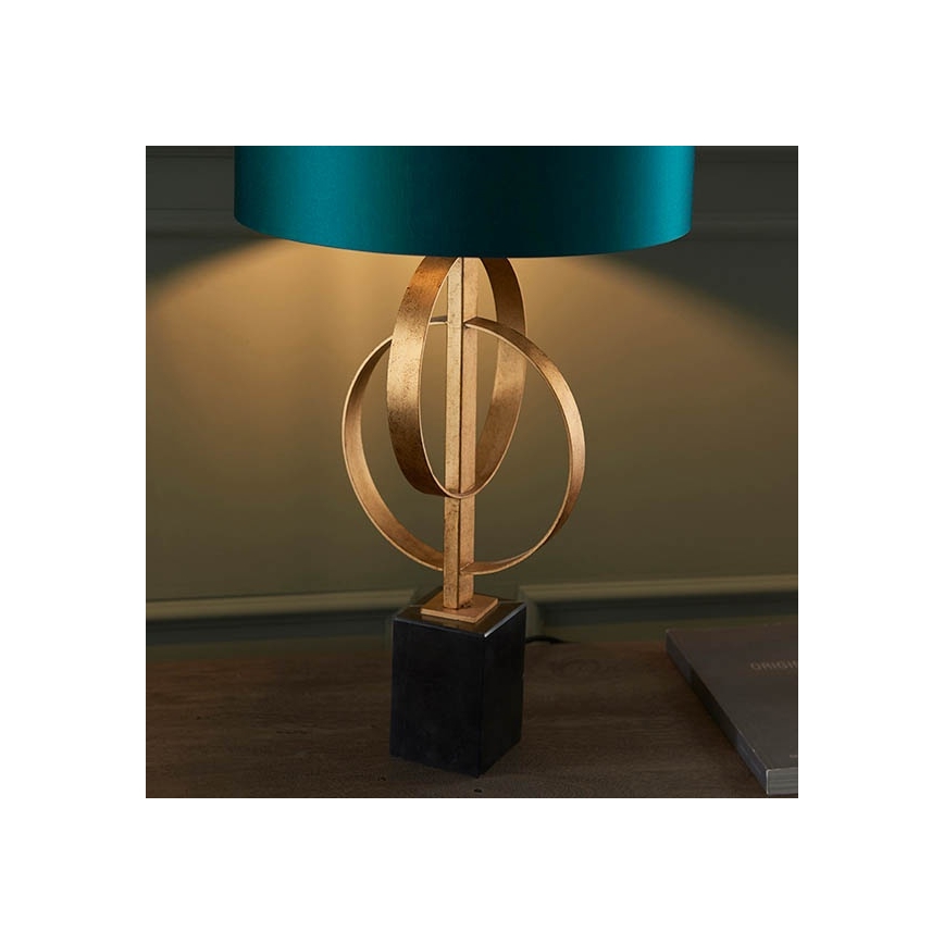 Endon 95221 - Lampe de table 1xE27/10W/230V bleu/laiton/noir