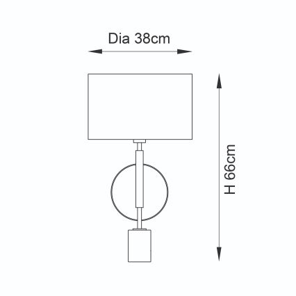 Endon 95221 - Lampe de table 1xE27/10W/230V bleu/laiton/noir
