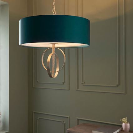 Endon 95223 - Lustre suspendu sur chaîne 5xE27/10W/230V Ø 70 cm bleu/gris
