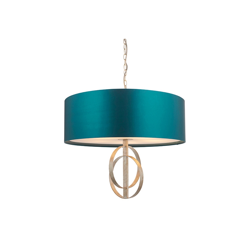 Endon 95223 - Lustre suspendu sur chaîne 5xE27/10W/230V Ø 70 cm bleu/gris