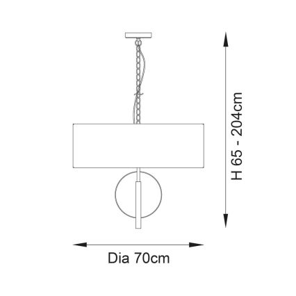 Endon 95223 - Lustre suspendu sur chaîne 5xE27/10W/230V Ø 70 cm bleu/gris