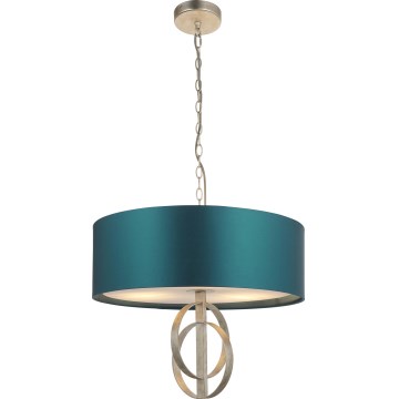 Endon 95224 - Suspension sur chaîne 3xE27/10W/230V Ø 60 cm bleu/gris