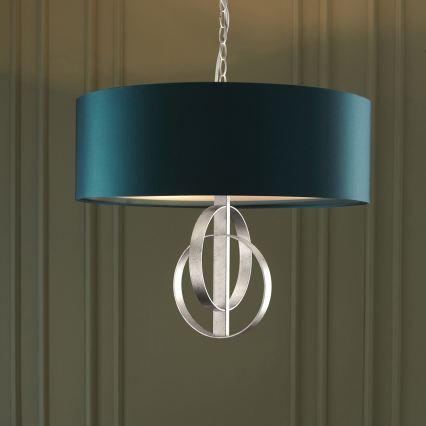Endon 95224 - Suspension sur chaîne 3xE27/10W/230V Ø 60 cm bleu/gris