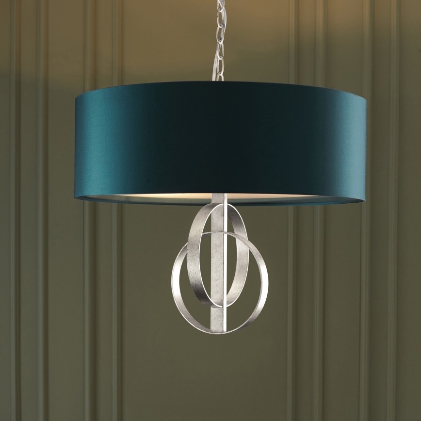 Endon 95224 - Suspension sur chaîne 3xE27/10W/230V Ø 60 cm bleu/gris