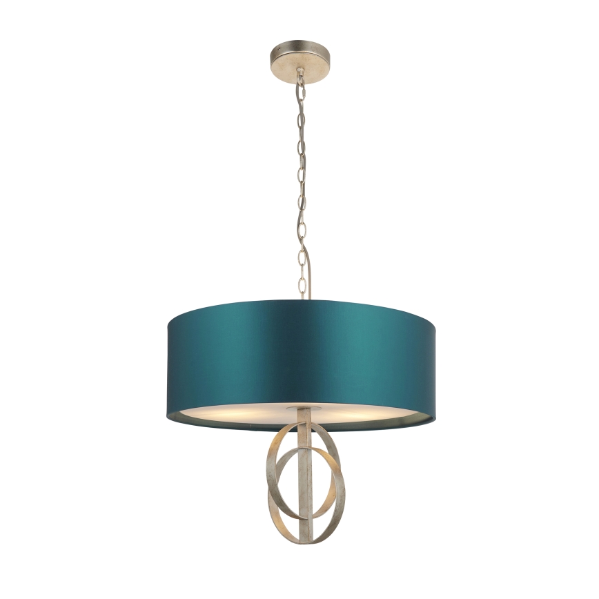 Endon 95224 - Suspension sur chaîne 3xE27/10W/230V Ø 60 cm bleu/gris