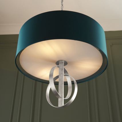 Endon 95224 - Suspension sur chaîne 3xE27/10W/230V Ø 60 cm bleu/gris