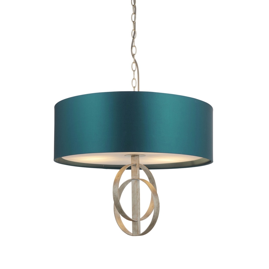 Endon 95224 - Suspension sur chaîne 3xE27/10W/230V Ø 60 cm bleu/gris