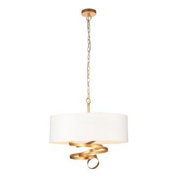 Endon 95268 - Lustre suspendu sur chaîne 3xE14/6W/230V Ø 60 cm blanc/laiton