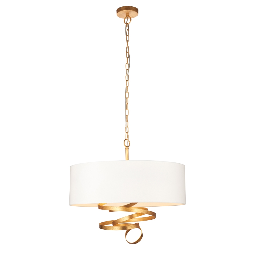 Endon 95268 - Lustre suspendu sur chaîne 3xE14/6W/230V Ø 60 cm blanc/laiton