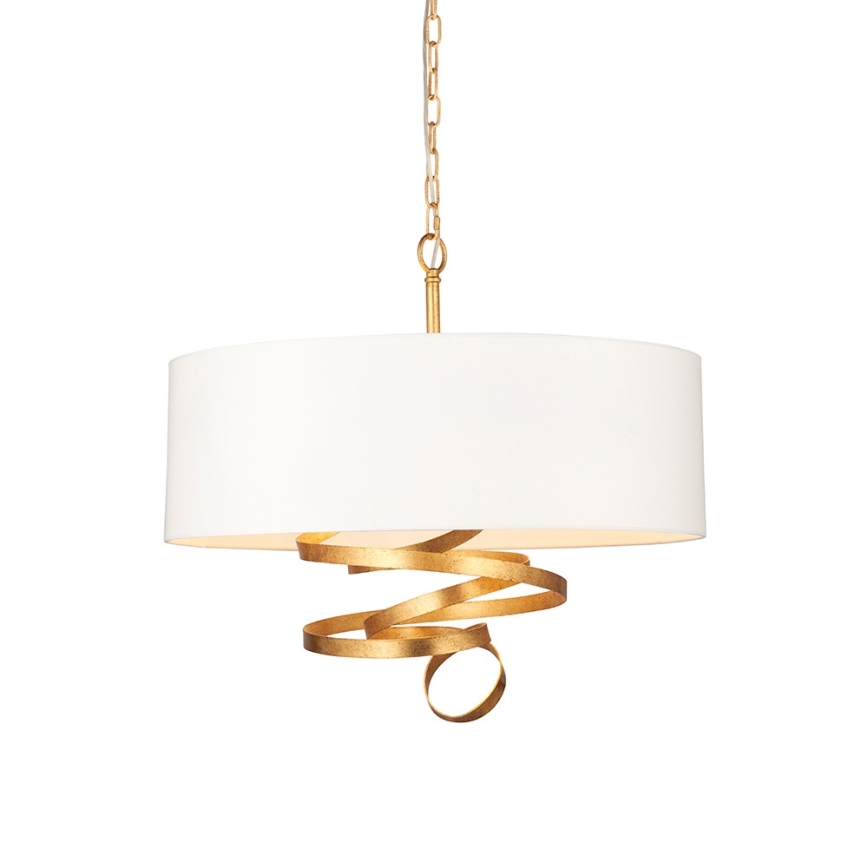 Endon 95268 - Lustre suspendu sur chaîne 3xE14/6W/230V Ø 60 cm blanc/laiton