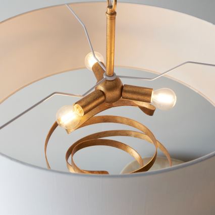 Endon 95268 - Lustre suspendu sur chaîne 3xE14/6W/230V Ø 60 cm blanc/laiton