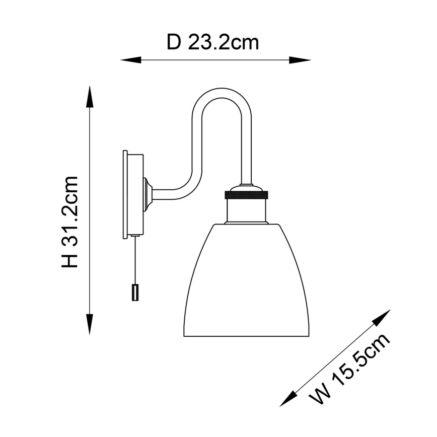 Endon 95506 - Applique murale pour salle de bains PIPER 1xE27/10W/230V IP44 chrome brillant