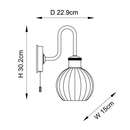 Endon 95507 - Applique murale salle de bain KENDALL 1xE27/10W/230V IP44 laiton