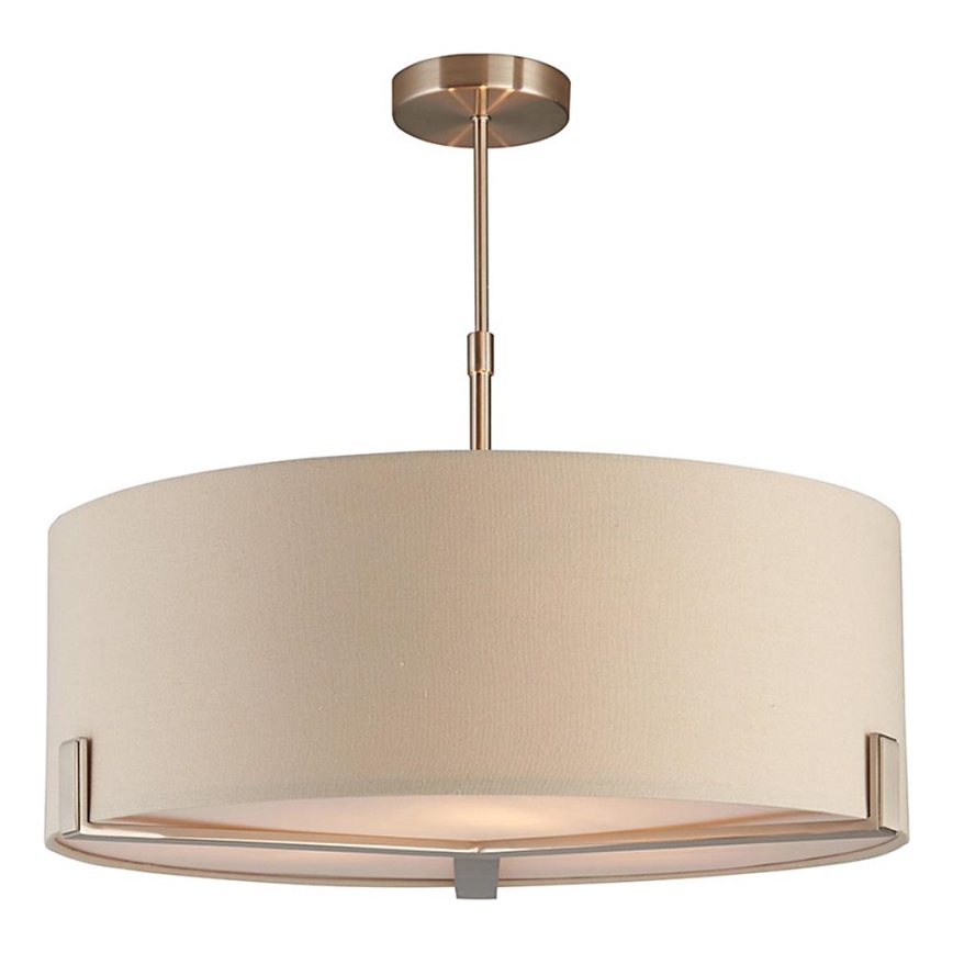 Endon 95834 - Suspension-barre HAYFIELD 3xE27/40W/230V chrome mat/beige