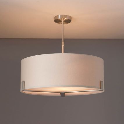 Endon 95834 - Suspension-barre HAYFIELD 3xE27/40W/230V chrome mat/beige