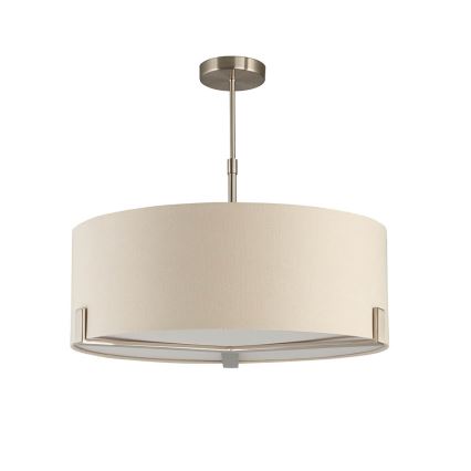 Endon 95834 - Suspension-barre HAYFIELD 3xE27/40W/230V chrome mat/beige