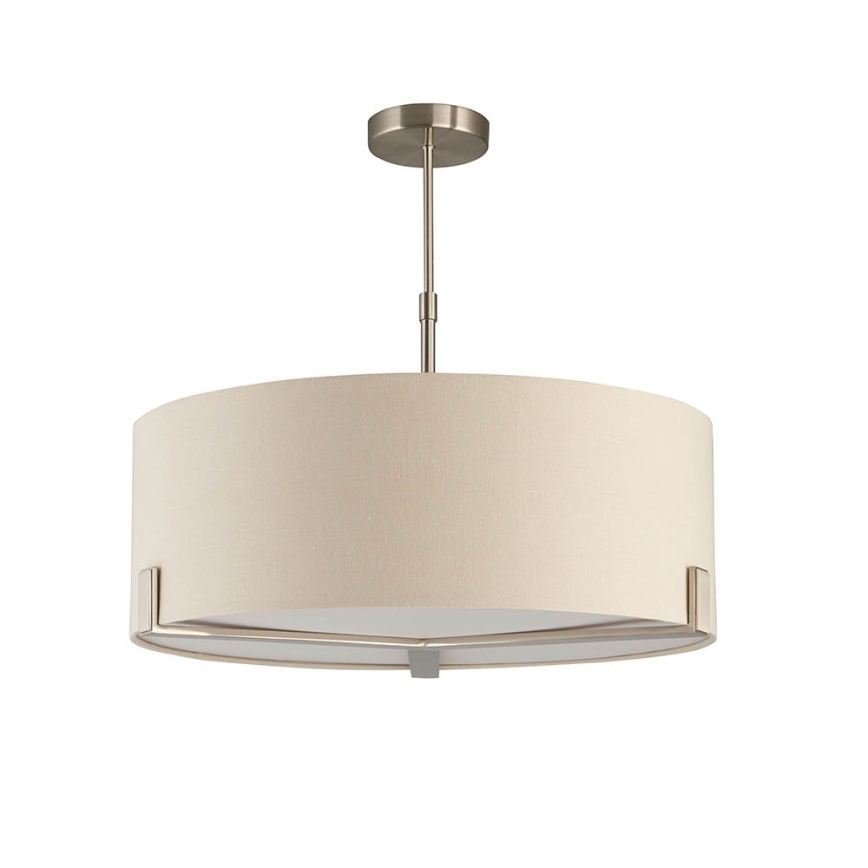 Endon 95834 - Suspension-barre HAYFIELD 3xE27/40W/230V chrome mat/beige