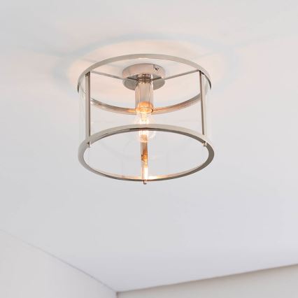 Endon 96150 - Plafonnier HOPTON 1xE27/10W/230V, finition chrome brillant